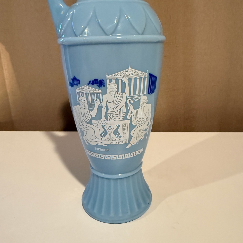Vintage Jim Beam Greek Philosophers Milk Glass Decanter Socrates Plato Aristotle - Picture 3 of 8